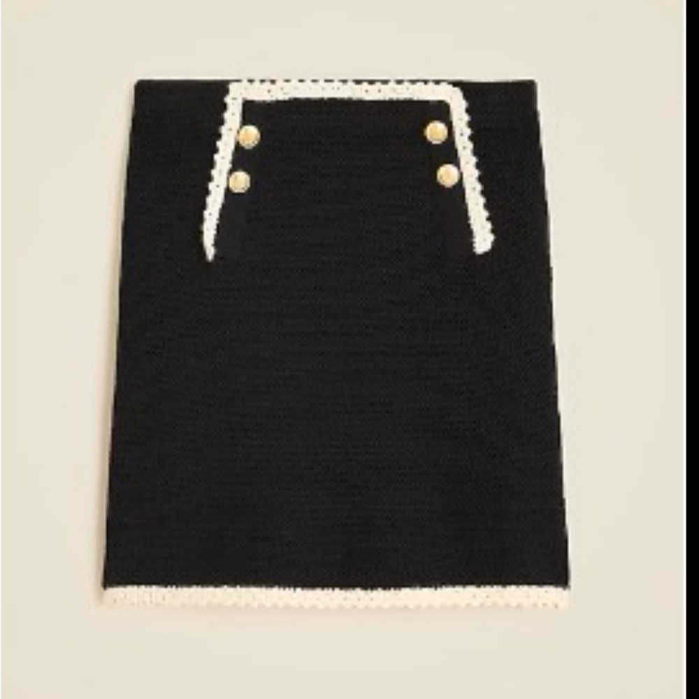 NWT J. Crew Crochet Mini Skirt With Contrast Trim, Size Large
